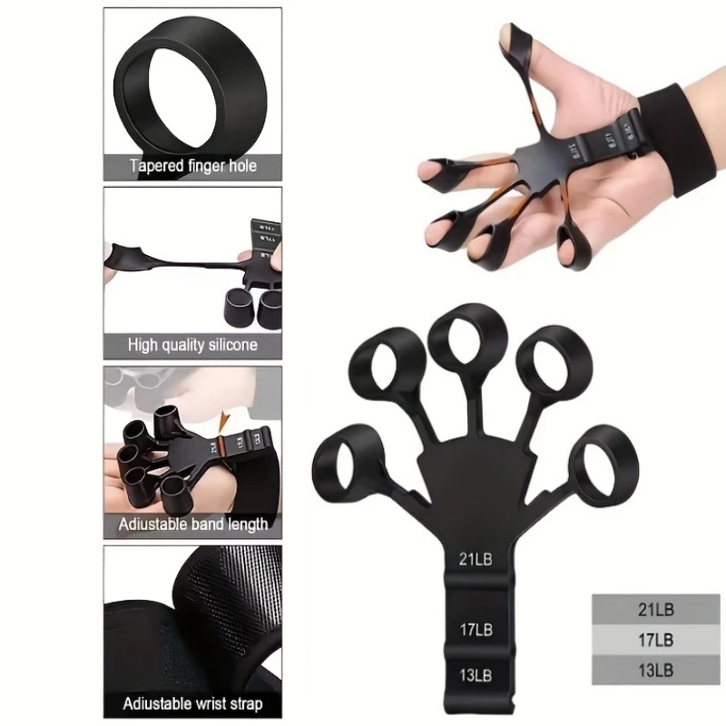 Grip Strengthener Hand - 5 Finger Silicone Hand Grip Trainer