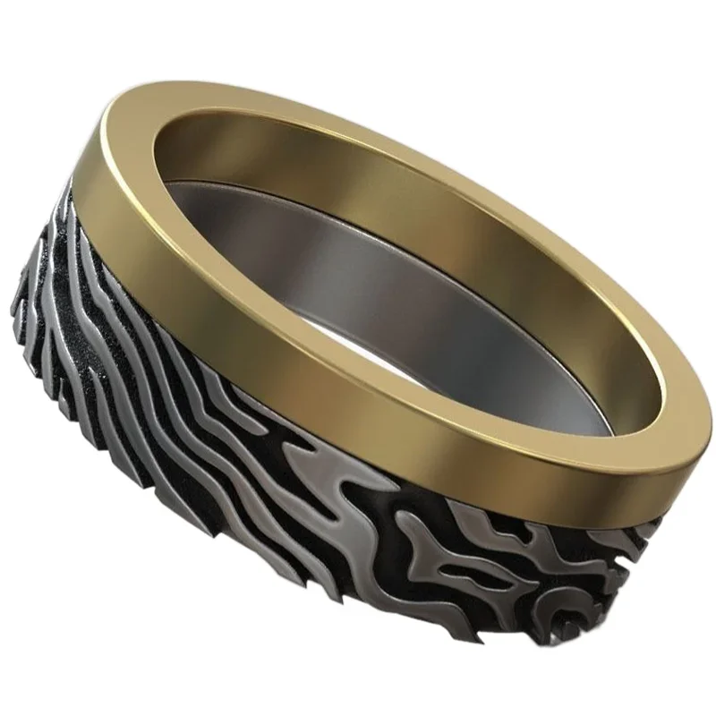 Fitness Tracker Band - 7-10g Mokume Gane Damask Pattern Wedding