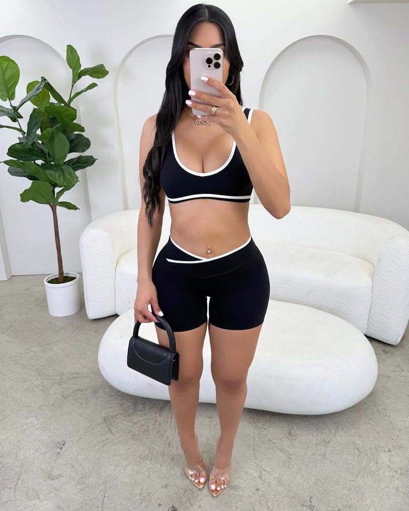 STYLISH LADY Contrast Trim Yog - Yoga Fitness Fit Club recension och pris