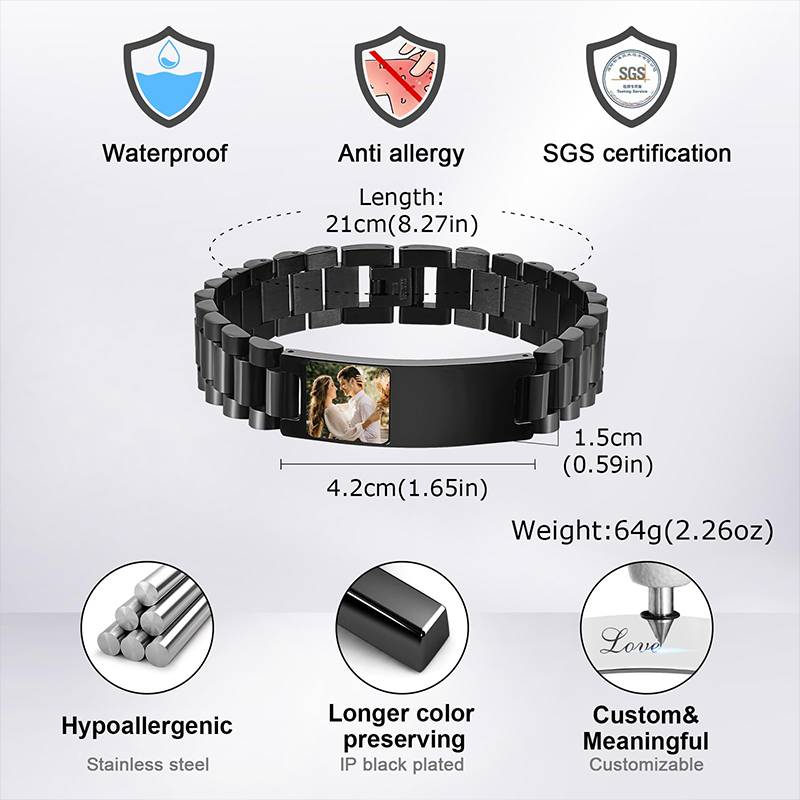 Custom Picture Text Bracelet W - Fitness Tracker Band recension och pris