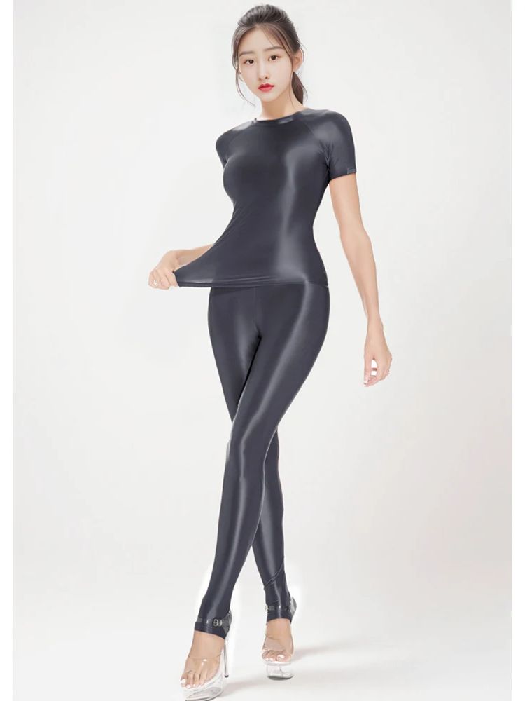 M-XL Glossy Shiny Elastic Shor - Yoga Fitness Fit Club recension och pris